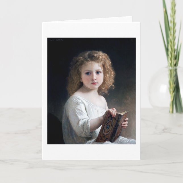 Cartão Menina, Bouguereau (Frente)