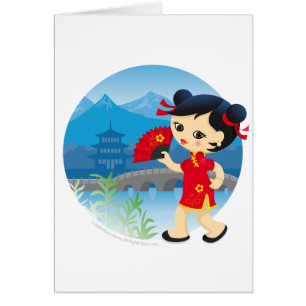 Cartão Menina chinesa