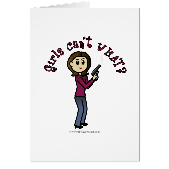 Cartão Menina Clara Atiradora (Frente)