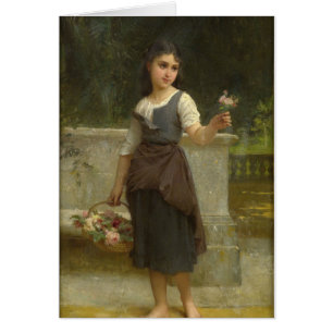 Cartão Menina com flores