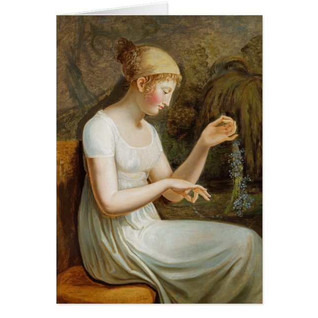 Cartão Menina com flores (Frente)