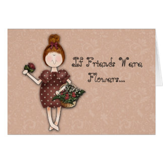 Cartão Menina com flores
