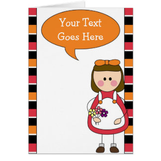 Cartão menina com flores