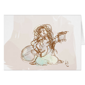 Cartão Menina com guitarra
