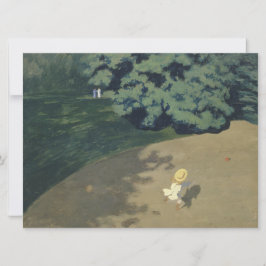 Cartão Menina correndo atrás de uma bola vermelha (infânc