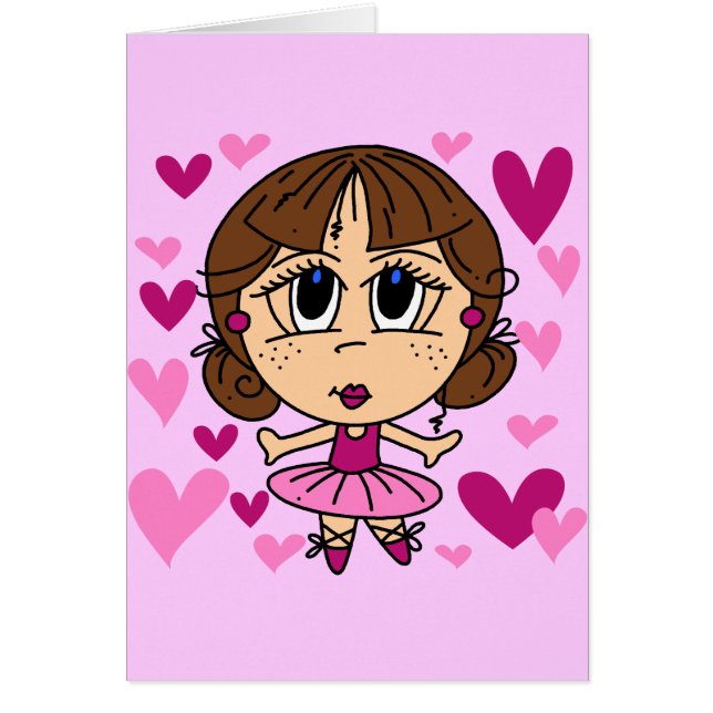 Cartão Menina da bailarina (Frente)