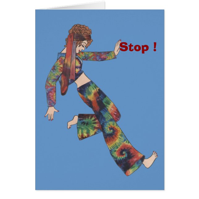 Cartão Menina da colagem dos anos sessenta (Frente)