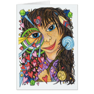 Cartão Menina da deusa: A mágica do país das fadas de