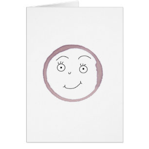 Cartão Menina da mancha do anel do vinho