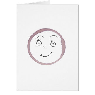 Cartão Menina da mancha do anel do vinho