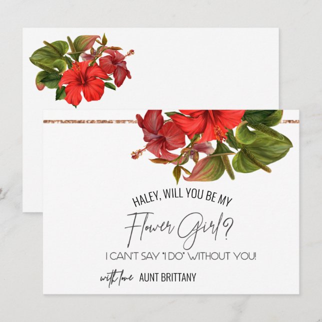 Cartão Menina das Flores Brisa Tropical (Frente/Verso)