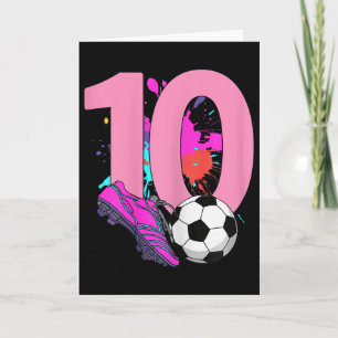Cartão Menina de 10 anos de idade jogadora de futebol de 