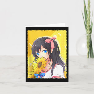 Cartão Menina de Anime Estética Presente de Anime Fofo Pa