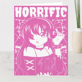 Cartão Menina de anime fofa