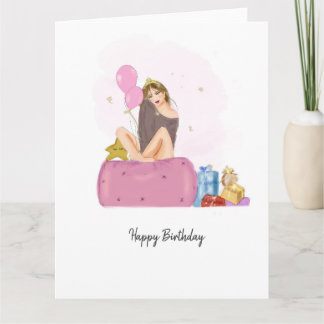Cartão menina de aniversário