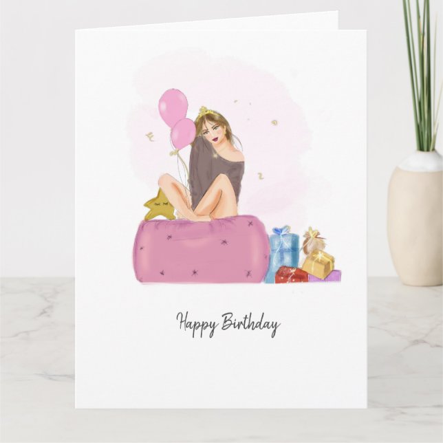Cartão menina de aniversário (Frente)