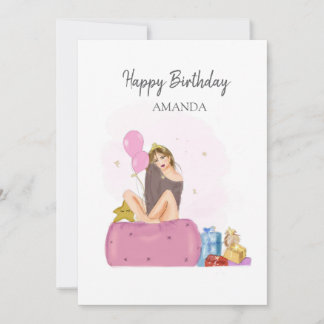 Cartão menina de aniversário