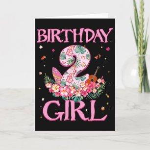 Cartão Menina de Aniversário 2 Anos Flor de Verão 2º Aniv
