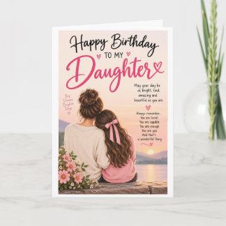 Cartão Menina de Aniversário Feliz
