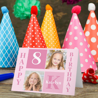 Cartão Menina de Aniversário Feliz Foto Personalizada Ros