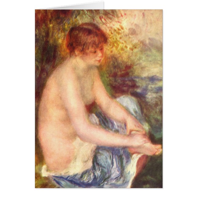 Cartão Menina de assento - Pierre-Auguste Renoir (Frente)