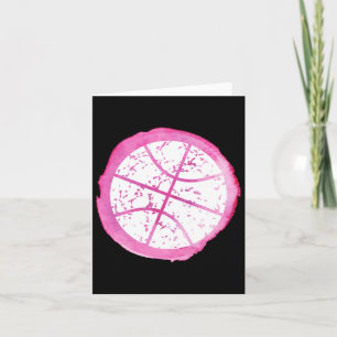 Cartão Menina de Basquete Aquarela Rosa