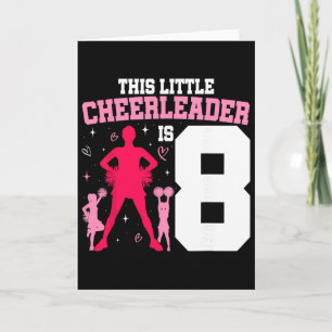 Cartão Menina de Cheerleading de 8 Anos de Idade Aniversá