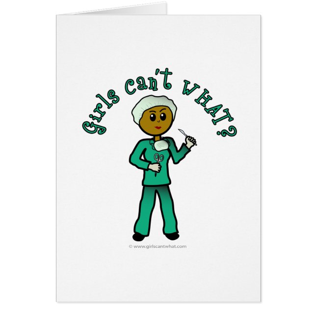 Cartão Menina de Cirurgião Escura (Frente)