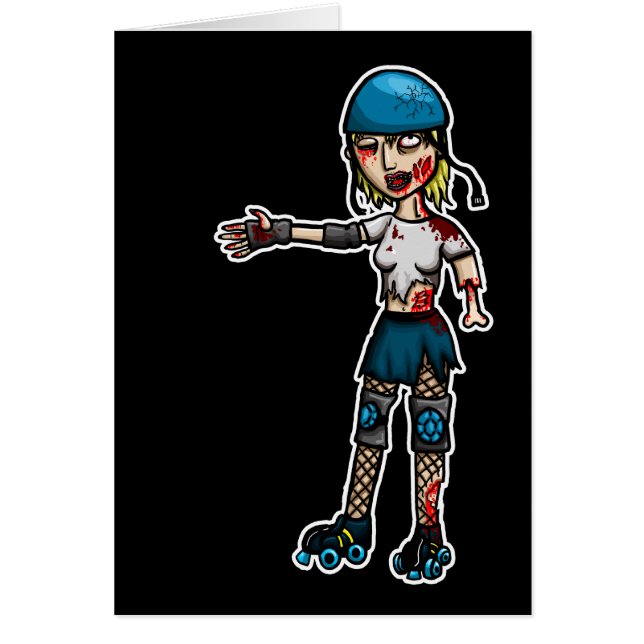 Cartão Menina de Derby do zombi (Frente)