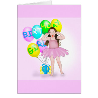 Cartão Menina de dia do nascimento