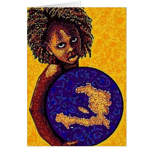 Cartão Menina de Haiti (Frente)