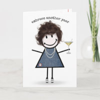 Menina de palito de aniversário com Martini