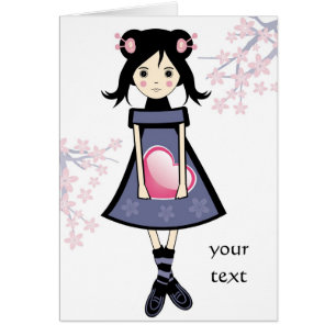 Cartão Menina de Sakura