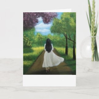 Cartão Menina de Vestido Branco