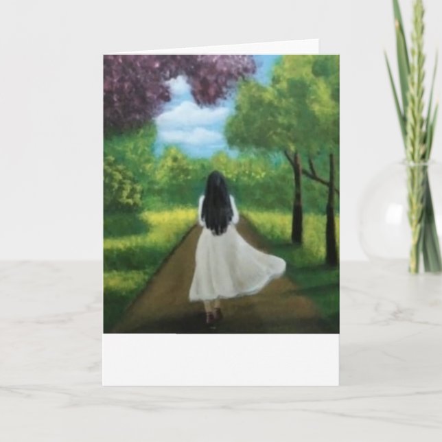 Cartão Menina de Vestido Branco (Frente)