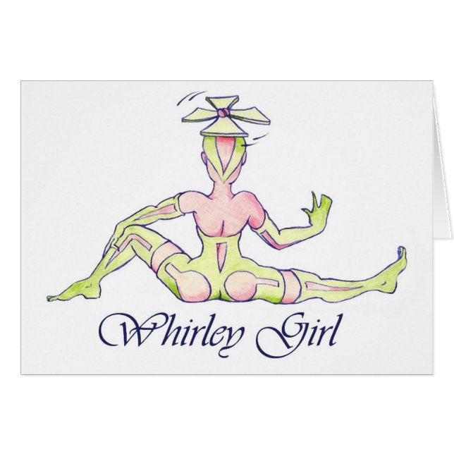 Cartão Menina de Whirley (Frente Horizontal)