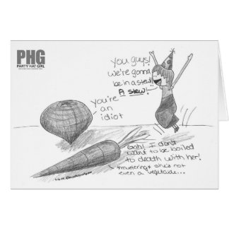 Cartão Menina do chapéu do partido --Nós estamos indo