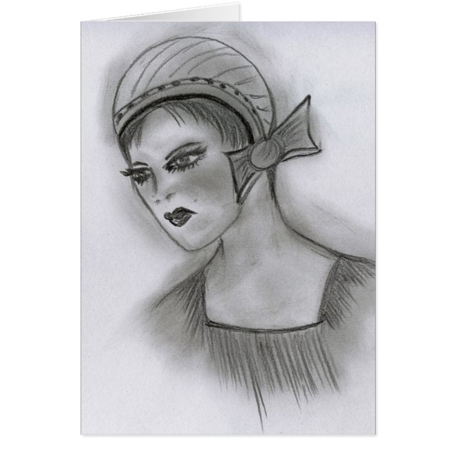 Cartão Menina do Flapper (Frente)