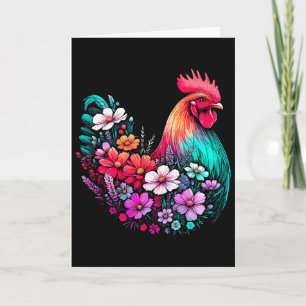 Cartão Menina do Frango Floral Flor