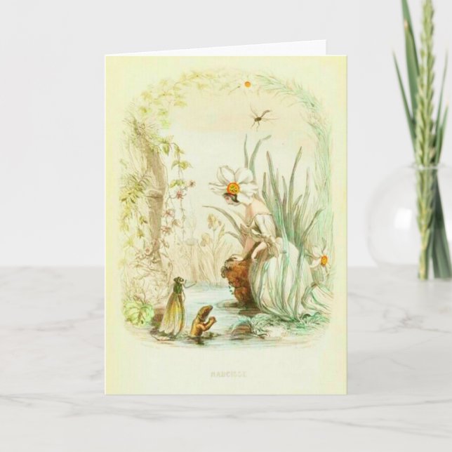Cartão Menina do narciso (Frente)