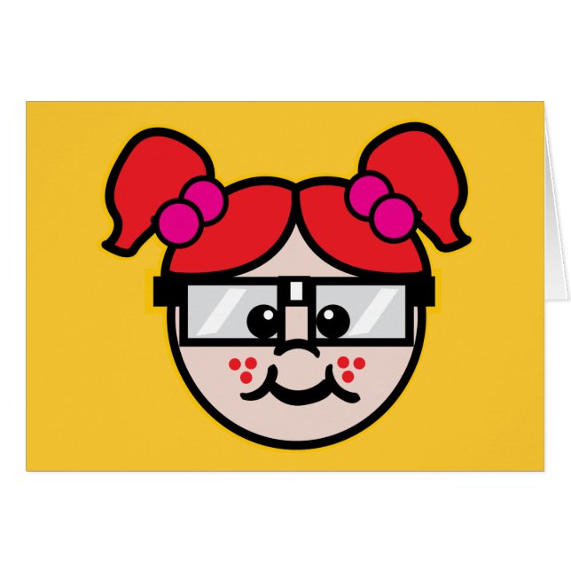 Cartão Menina do nerd (Frente Horizontal)