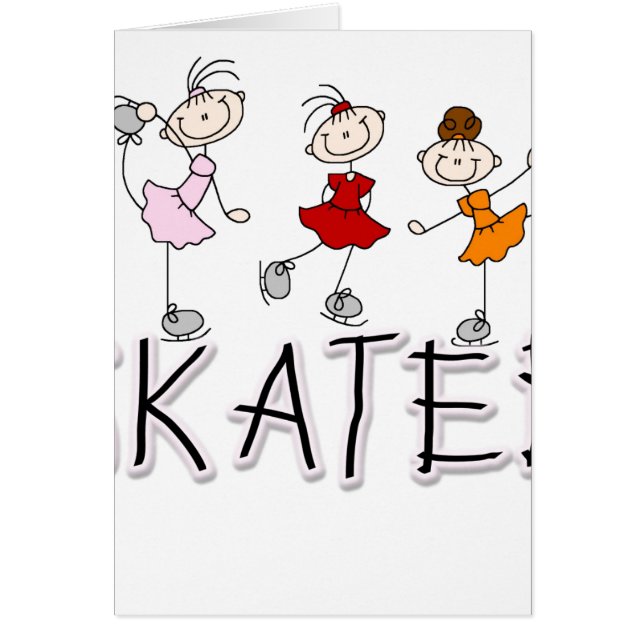 Cartão Menina do patinador (Frente)