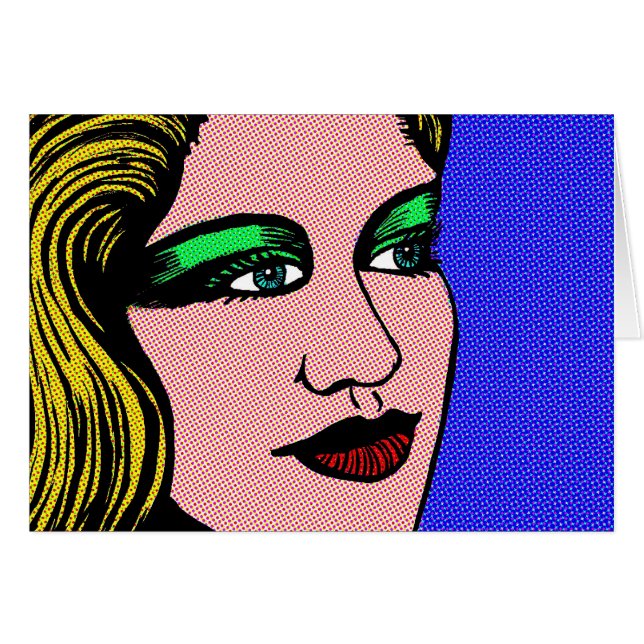 Cartão Menina do pop (Frente Horizontal)