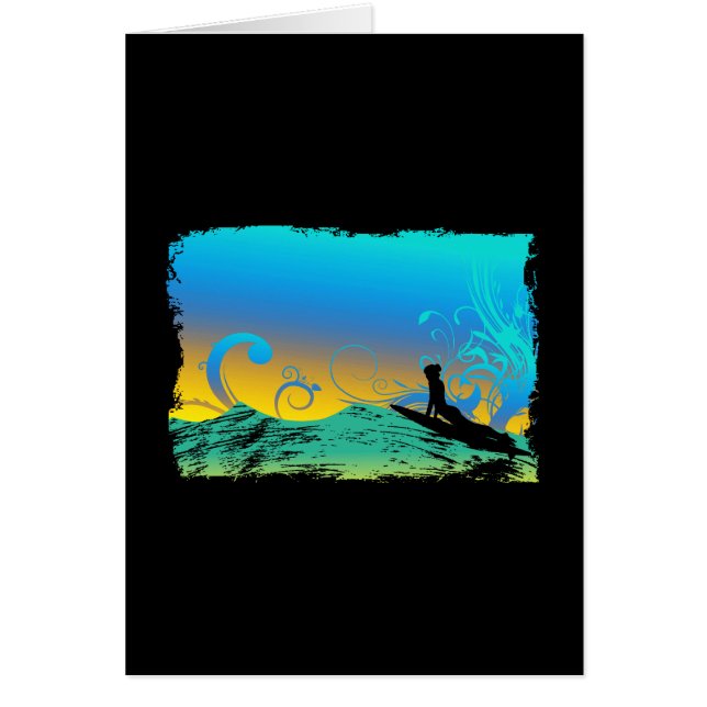 Cartão Menina do surf (Frente)