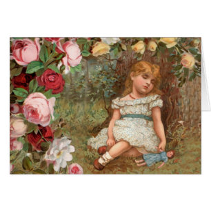 Cartão Menina do Victorian no Dreamland