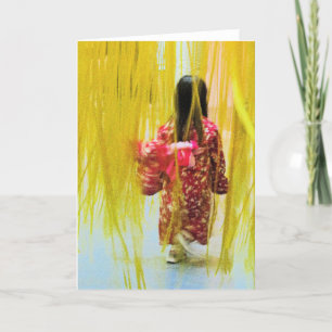 Cartão Menina em Movimento