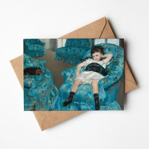 Cartão Menina em uma Poltrona Azul   Mary Cassatt