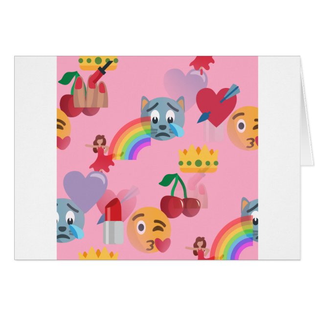 Cartão menina emoji (Frente Horizontal)