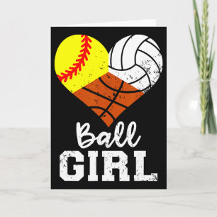 Cartão Menina engraçada softll vôlei Sketll menina 