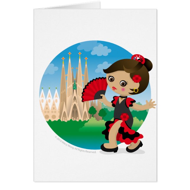 Cartão Menina espanhola (Frente)